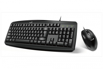 Keyboard & Mouse Genius Smart KM-200, Customizable Fn keys, Spill resistant, Black, USB