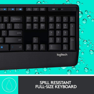 Wireless Keyboard & Mouse Logitech MK345, Media keys, Spill-resist, Palm rest, 1000dpi, 3 buttons, 2