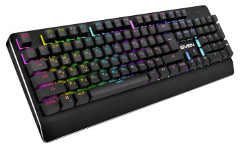 Gaming Keyboard SVEN KB-G9700 Mechanical, Red SW, RGB, Anti ghosting, Metal plate, Black, USB  