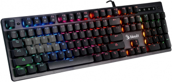 Gaming Keyboard Bloody B500N, Mecha-Like, Neon Glare, Game Mode, Water-Resistant, Black, USB 