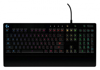 Gaming Keyboard Logitech G213 Prodigy, Mech-Dome, Spill resistance, Media controls, RGB, 1.8m, USB, 