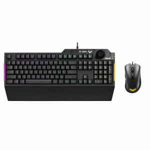 Gaming Keyboard & Mouse Asus TUF K1/M3, Mech-Brane, Spill-resistance, RGB, Wrist rest, Macro, USB