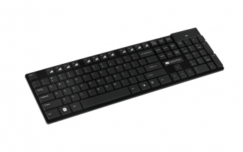 Wireless Keyboard Canyon HKB-W2, Multimedia, Ultra slim, Floating keys, 2xAAA, Black
