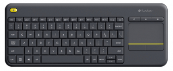Wireless Touch Keyboard Logitech K400 Plus, FN key, Quiet typing, Unifying receiver, 2xAA