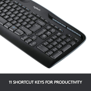 Wireless Keyboard & Mouse Logitech MK330, Media keys, Low-profile, Quiet typing, F-keys, 1000dpi, 3 