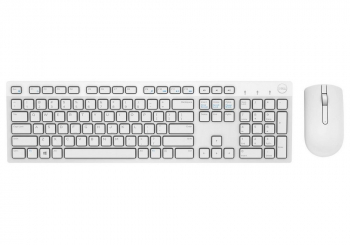 Wireless Keyboard & Mouse Dell KM636, Multimedia, Sleek lines, Compact size, US Layout, White