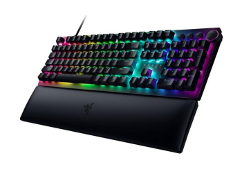 Gaming Keyboard Razer Huntsman V2, Optical Linear SW, Digital Dial,Wrist Rest, US Layout, USB, Black