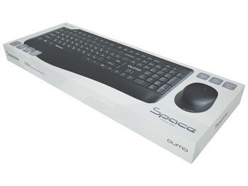 Wireless Keyboard & Mouse Qumo Space, 12 Fn keys, 1xAA/1xAAA, 2.4 Ghz, Black