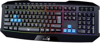 Gaming Keyboard Genius SCORPION K215, Multimedia, Spill-resistant, 7 color backlight, Black, USB
