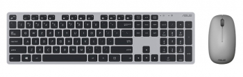 Wireless Keyboard & Mouse Asus W5000, Ultra-thin, Metal-like finish, Silent, 1xAA/2xAAA, Grey