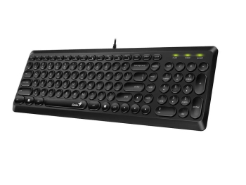 Keyboard Genius SlimStar Q200, 12 Fn Keys, Low-profile, Slim Round Key, Quiet typin, 1.5m, USB, EN/R