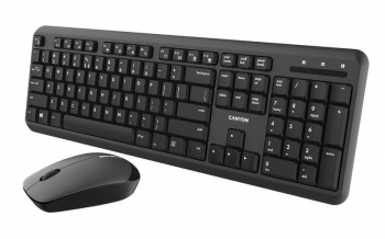 Wireless Keyboard & Mouse Canyon W20, Multimedia, Silent keys, 1xAA/2xAAA, Black