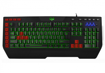 Gaming Keyboard SVEN KB-G9600, Multimedia, 6 G-keys, Macro, 3 color backlight, Wrist rest, USB