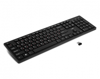 Wireless Keyboard SVEN KB-E5800W, Slim, Low-profile keys, Fn key, Nano rec., 2.4 Ghz, 1xAA, Black