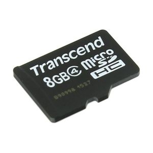 ..8GB MicroSD (Class  4) , Transcend "TS8GUSDC4" (R/W:20/5MB/s)