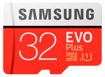 .32GB MicroSD (Class 10) UHS-I (U1)+SD adapter, Samsung EVO Plus "MB-MC32GA" (R/W:95/20MB/s)