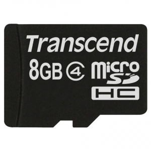 ..8GB MicroSD (Class  4) , Transcend "TS8GUSDC4" (R/W:20/5MB/s)