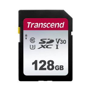 128GB SDXC Card (Class 10)  UHS-I, U1, Transcend 300S  "TS128GSDC300S" (R/W:95/45MB/s)