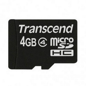 ..4GB MicroSD (Class  4) , Transcend "TS4GUSDC4" (R/W:20/5MB/s)