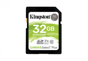 ..32GB  SDHC Card (Class 10) UHS-I, U1, Kingston Canvas Select Plus "SDS2/32GB" (R:100MB/s)