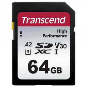 ..64GB  SDXC Card (Class 10) UHS-I , U3, Transcend 330S  "TS64GSDC330S" (R/W:100/60MB/s)