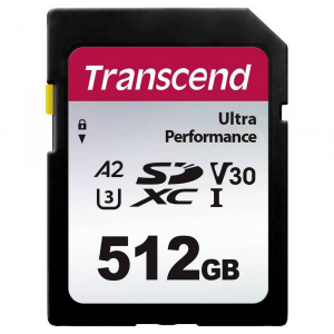 .512GB SDXC Card (Class 10)  UHS-I, U3, Transcend 340S  "TS512GSDC340S" (R/W:160/90MB/s)