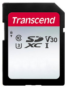 .256GB SDXC Card (Class 10)  UHS-I, U3, Transcend 300S  "TS256GSDC300S" (R/W:95/45MB/s)