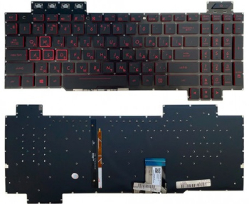 Keyboard Asus FX504 FX505 FX705 FX80 FX86 series w/Backlit w/o frame \ENTER\-small ENG/RU Black Original