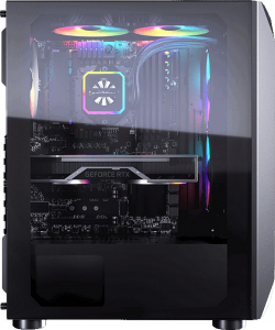 Case ATX Cougar MX410 Mesh-G RGB, w/o PSU, 4x120mm ARGB fans,RGB Hub, Mesh front panel, USB 3.0, TG
