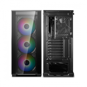 Case ATX Deepcool MATREXX 70 ADD-RGB 3F, w/o PSU, 4x 120mm fans (3x RGB+1x Black), TG, USB3.0, Black