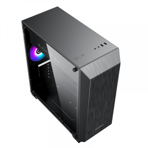 Case ATX GAMEMAX Nova N5, w/o PSU, 1x120mm, FRGB LED fan, ARGB LED strip, TG, USB 3.1, Black