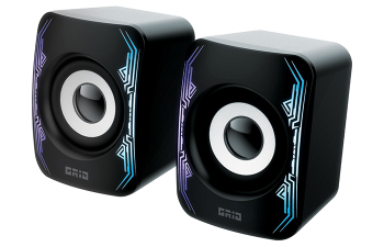 Speakers Qumo Grid, 10w, RGB, Black, 3.5+USB