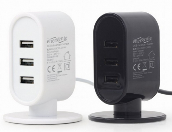  Universal USB  desktop charger, Out:3 USB*5V/3.1A, In:CEE7/4, mixed: Black&White, EG-U3C3A-01-MX