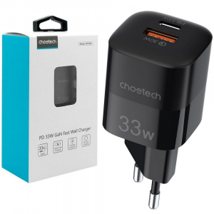 Wall Charger CHOETECH, PD5006 A+C dual port 33W, Black
