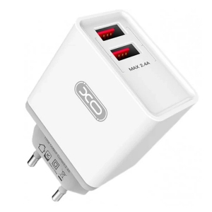 Wall Charger XO + Type-C Cable, 2USB, Q.C3.0 18W, L67, White