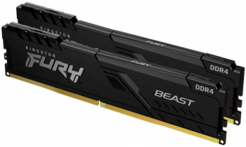 32GB DDR4-2666MHz  Kingston FURY Beast (Kit of 2x16GB) (KF426C16BB1K2/32), CL16-18-18, 1.2V, Black