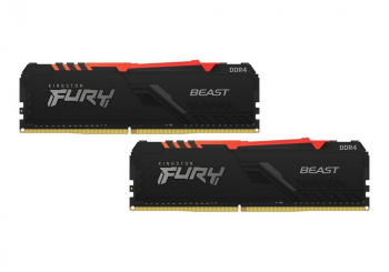 16GB DDR4-3200MHz  Kingston FURY Beast RGB (Kit of 2x8GB) (KF432C16BBAK2/16), CL16-18-18, 1.35V, BLK