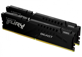 32GB DDR5-6000MHz  Kingston FURY Beast (Kit of 2x16GB) (KF560C40BBK2-32), CL40-40-40, 1.35V, Black