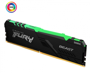 .8GB DDR4-2666MHz  Kingston FURY Beast RGB (KF426C16BBA/8), CL16-18-18, 1.2V, Intel XMP 2.0, Black