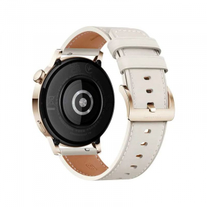 HUAWEI WATCH GT 3 42mm, Elegant Light Gold, White Leather Strap