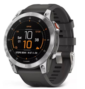 Smartwatch Garmin epix (Gen 2) Sapphire Carbon Gray DLC Titanium with Leather Band