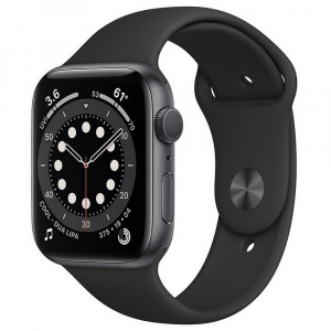 Apple Watch Series 6 GPS, 40mm, Aluminum Case with Black Sport Band, MG133 GPS, Space Gray