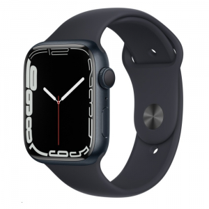 Apple Watch Series 7 GPS, 45mm Midnight Black Case with Midnight Sport Band, MKN53