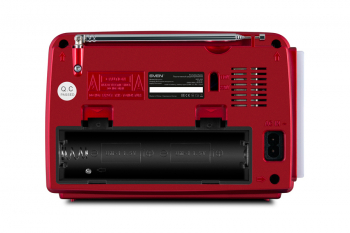 Speakers SVEN Tuner "SRP-525", Red, 3W, FM/AM/SW, USB, microSD, flashlight, battery