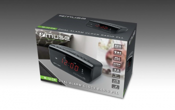 MUSE M-12 CR, Tuner FM, Clocks, Black