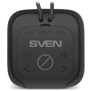 Speakers SVEN "PS-205" Black 12W, Waterproof (IPx6), TWS, Bluetooth, FM, USB, microSD, 1500mA*h