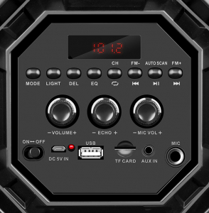 Speakers SVEN "PS-500" 36w, Black, Bluetooth, Karaoke, LED, microSD, FM, AUX, USB, power:2000mA