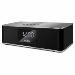 Speakers SVEN "PS-190" 10w, Black-Silver, Bluetooth, microSD, FM, AUX, Mic, 2000mA, clock