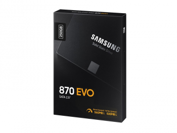 2.5" SATA SSD  250GB Samsung 870 EVO "MZ-77E250B" [R/W:560/530MB/s, 98K IOPS, MGX, V-NAND 3bit MLC]