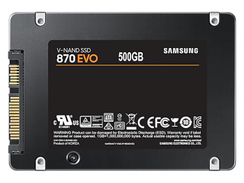 2.5" SATA SSD  500GB Samsung 870 EVO "MZ-77E500B" [R/W:560/530MB/s, 98K IOPS, MGX, V-NAND 3bit MLC]